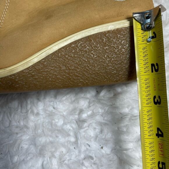 Timberland leather wheat Nubuck ankle wedge boots side zipper size 7.5M - Picture 8 of 14